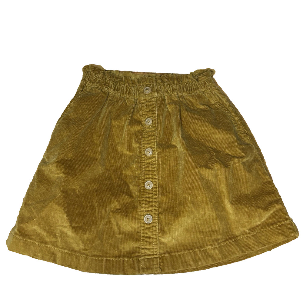 Crewcuts Girls Corduroy Skirt Size 10 Brown Tan Button Front Mini Fall NWT